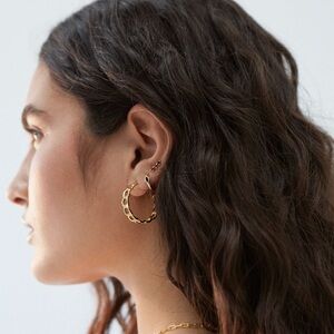 Alohas Chain Hoops Gold Vermeil